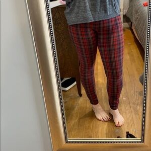 Casablanca Red Plaid Pull On Pants NWT